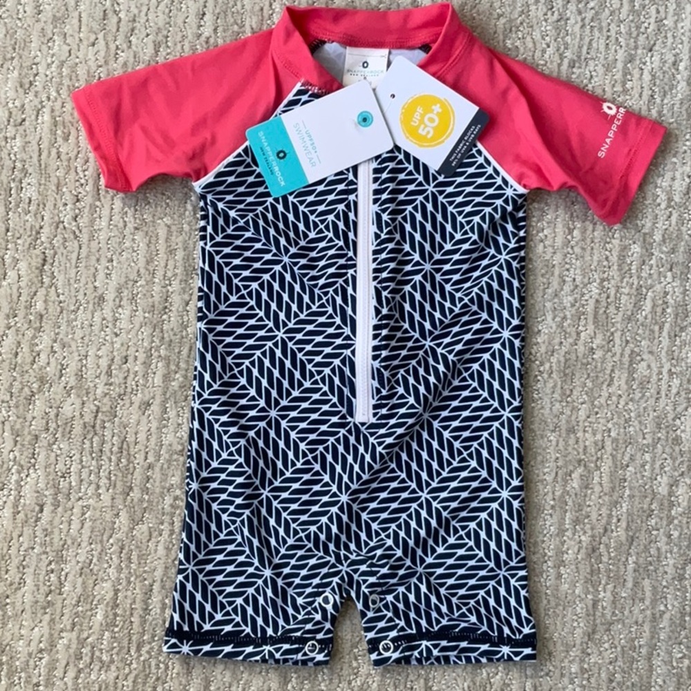 NWT Snapper Rock 0-6 Month UPF 50+  Swim Sun Suit Coastal Cool Beach Babycore